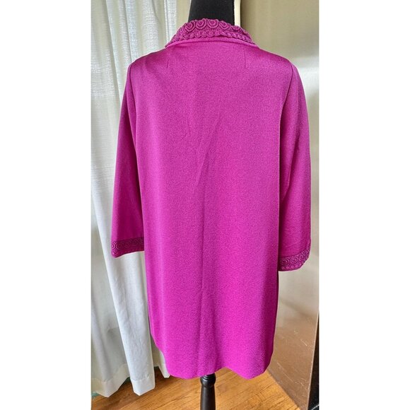 Vintage 1960s two-pieces set, magenta sleeveless dress & matching jacket - Picture 4 of 10